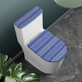 Blue And White African Pattern Print Toilet Lid And Tank Cover Set