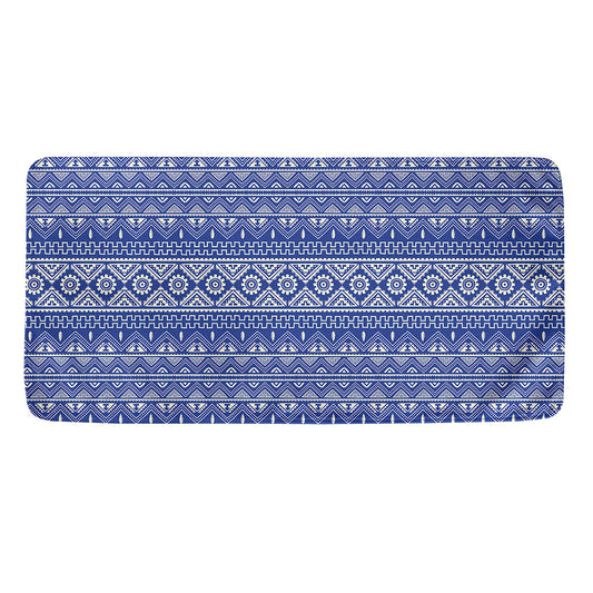 Blue And White African Pattern Print Towel