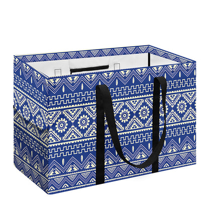 Blue And White African Pattern Print Utility Tote Bag