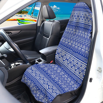 Blue And White African Pattern Print Waterproof Car Seat Cover