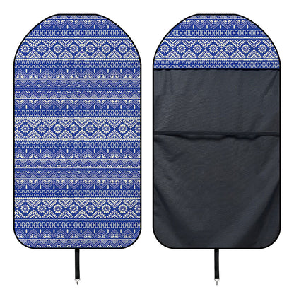 Blue And White African Pattern Print Waterproof Car Seat Cover