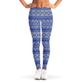 Blue And White African Pattern Print Women's Leggings