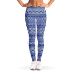 Blue And White African Pattern Print Women's Leggings