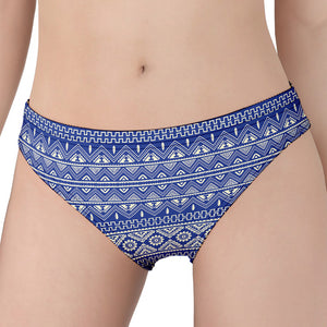 Blue And White African Pattern Print Women's Panties