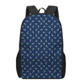 Blue And White Anchor Pattern Print 17 Inch Backpack