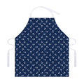 Blue And White Anchor Pattern Print Adjustable Apron