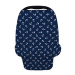 Blue And White Anchor Pattern Print Baby Seat Cover