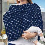 Blue And White Anchor Pattern Print Baby Seat Cover