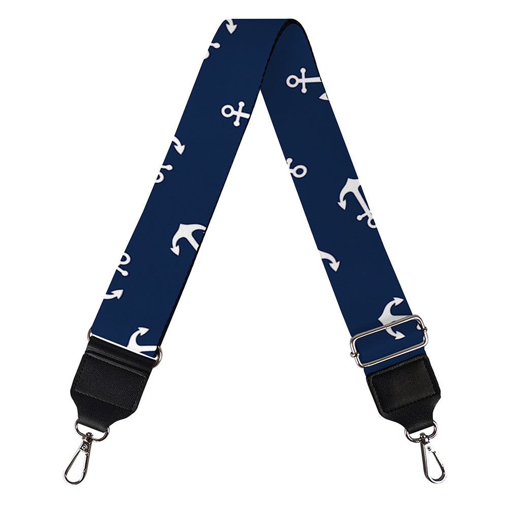 Blue And White Anchor Pattern Print Bag Strap