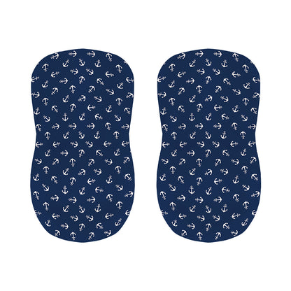 Blue And White Anchor Pattern Print Bar Stool Covers