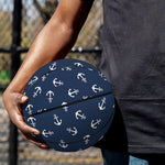Blue And White Anchor Pattern Print Basketball