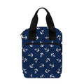 Blue And White Anchor Pattern Print Bible Tote Bag