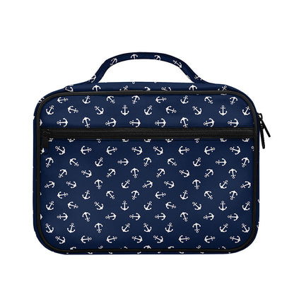 Blue And White Anchor Pattern Print Briefcase Bible Bag