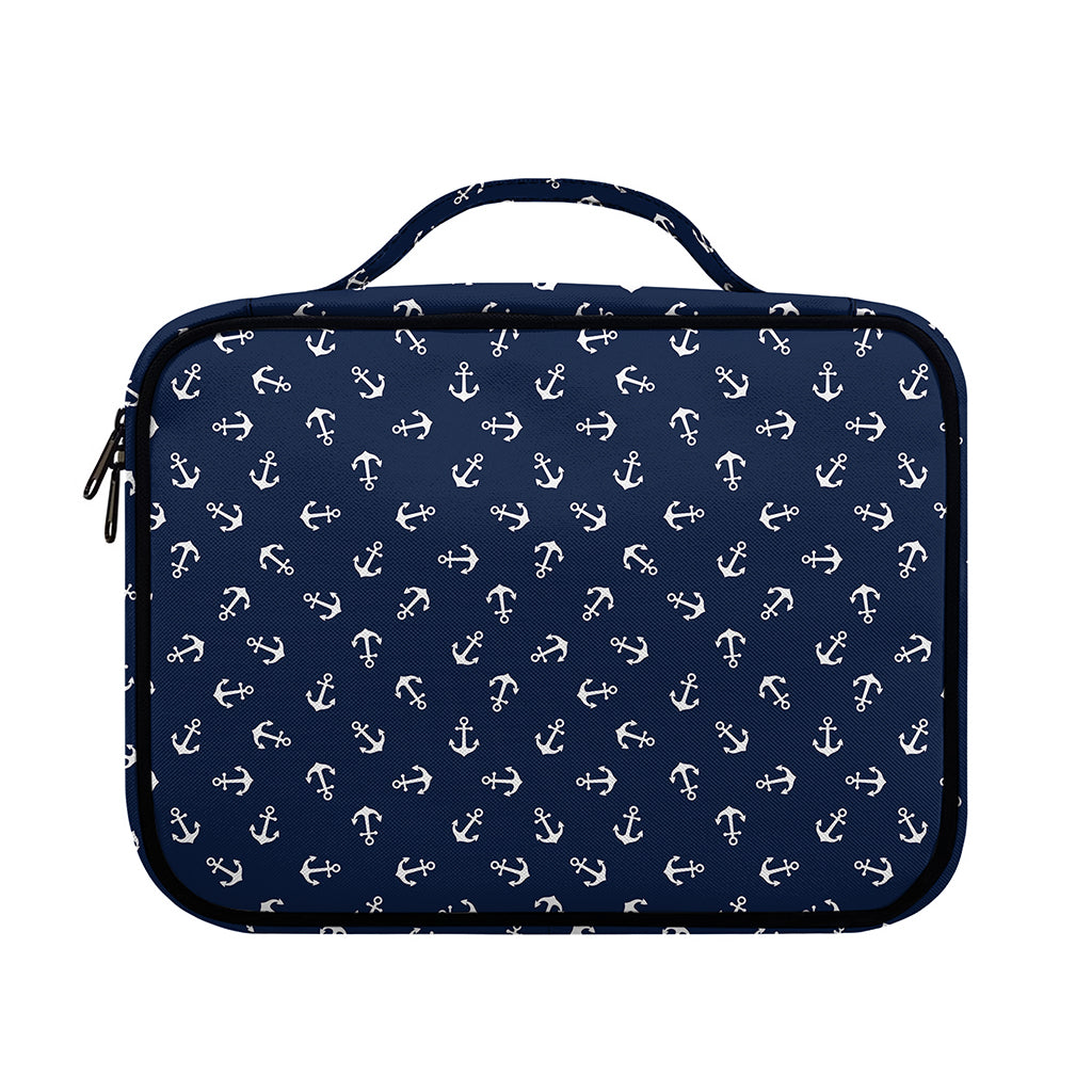 Blue And White Anchor Pattern Print Briefcase Bible Bag
