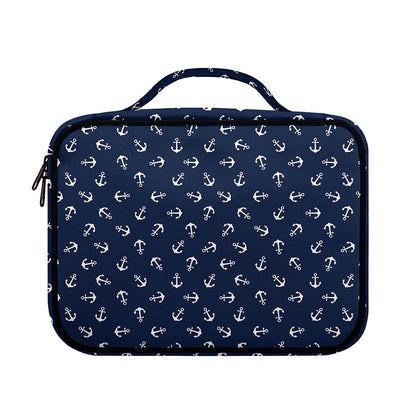 Blue And White Anchor Pattern Print Briefcase Bible Bag