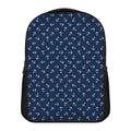 Blue And White Anchor Pattern Print Casual Backpack