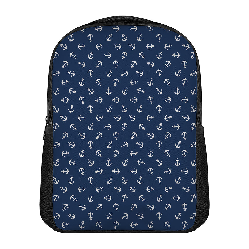 Blue And White Anchor Pattern Print Casual Backpack