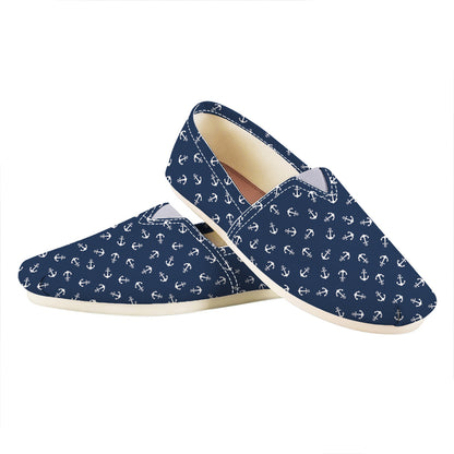 Blue And White Anchor Pattern Print Casual Shoes