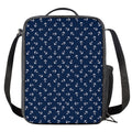 Blue And White Anchor Pattern Print Crossbody Lunch Bag