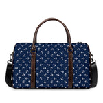 Blue And White Anchor Pattern Print Duffle Bag