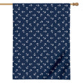 Blue And White Anchor Pattern Print House Flag