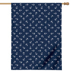 Blue And White Anchor Pattern Print House Flag