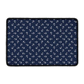 Blue And White Anchor Pattern Print Kitchen Mat