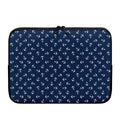 Blue And White Anchor Pattern Print Laptop Sleeve