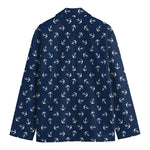 Blue And White Anchor Pattern Print Men's Blazer