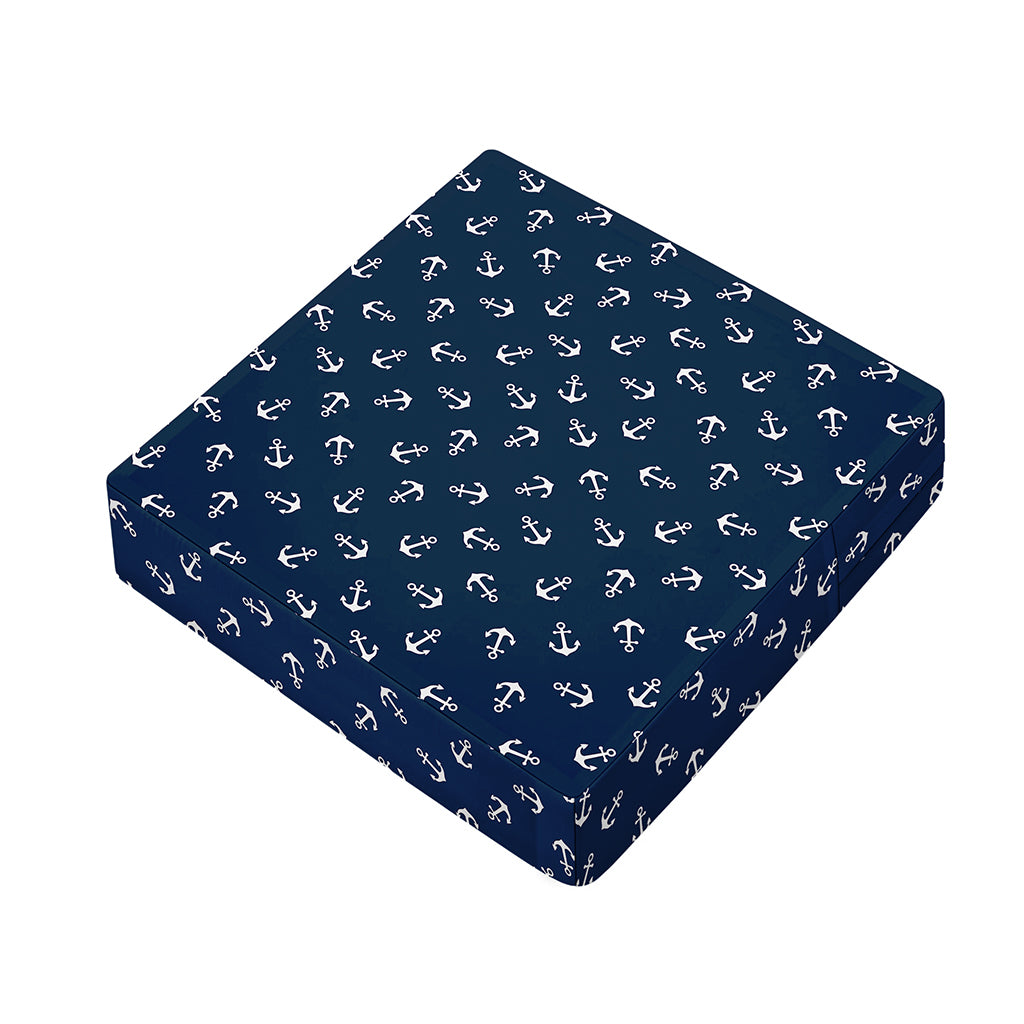 Blue And White Anchor Pattern Print Outdoor Seat Cushion Cover