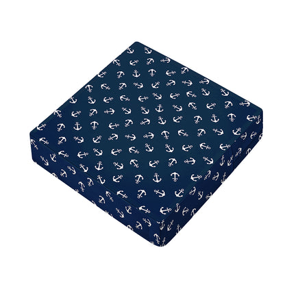 Blue And White Anchor Pattern Print Outdoor Seat Cushion Cover