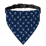 Blue And White Anchor Pattern Print Over The Collar Dog Bandana