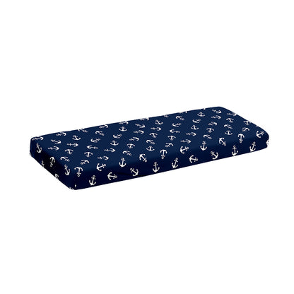 Blue And White Anchor Pattern Print Piano Keyboard Cover