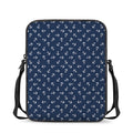 Blue And White Anchor Pattern Print Rectangular Crossbody Bag