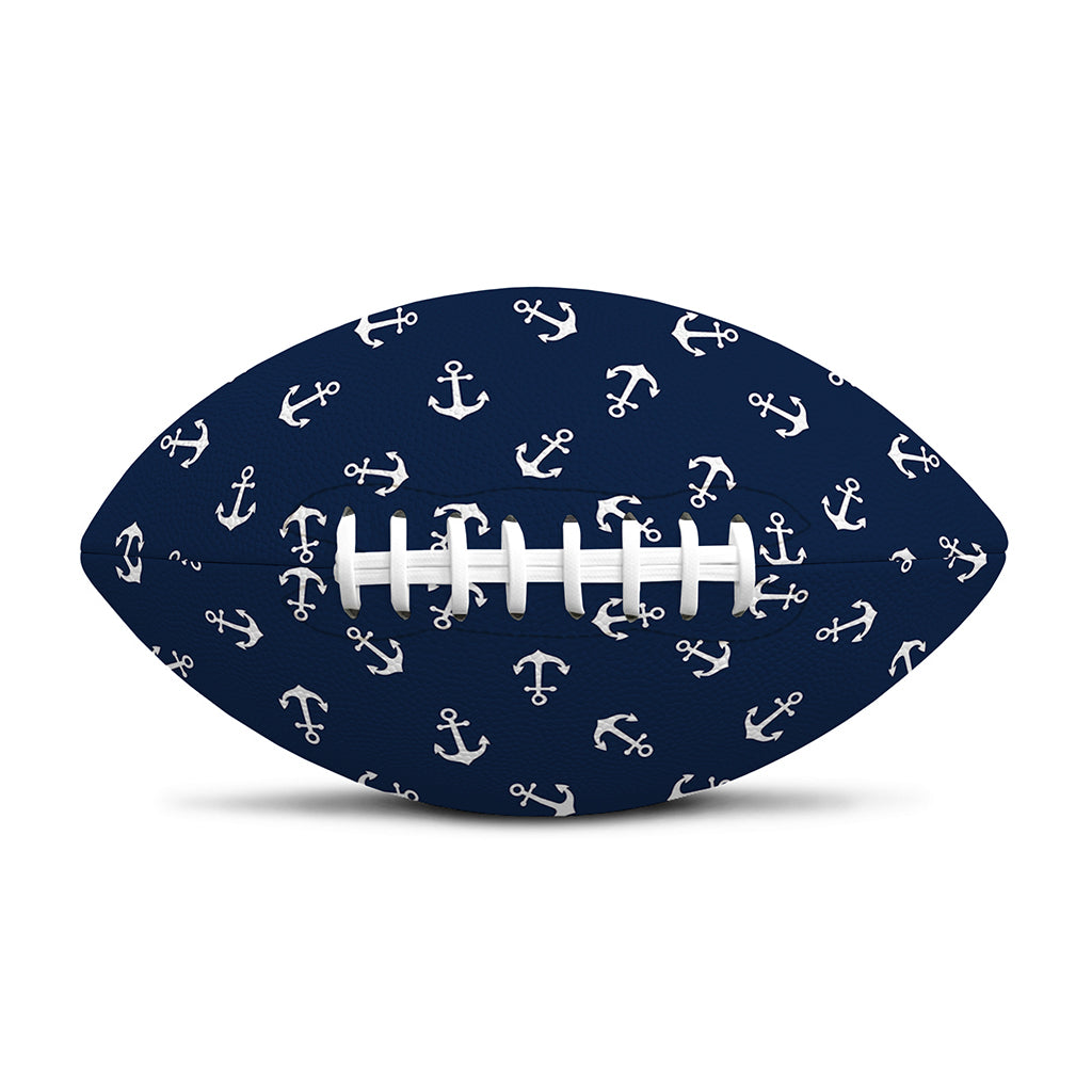 Blue And White Anchor Pattern Print Rugby Ball