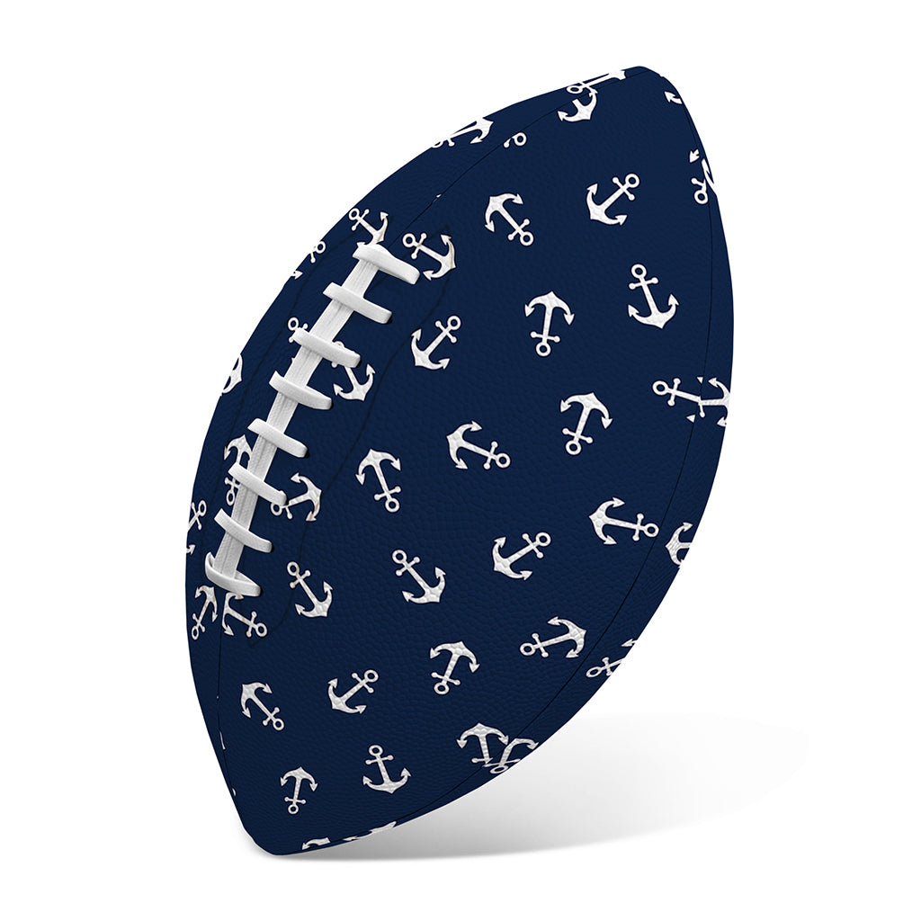 Blue And White Anchor Pattern Print Rugby Ball