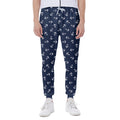 Blue And White Anchor Pattern Print Joggers