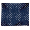 Blue And White Anchor Pattern Print Tapestry