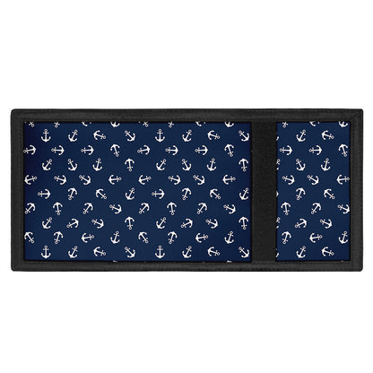 Blue And White Anchor Pattern Print Trifold Wallet