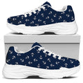 Blue And White Anchor Pattern Print White Chunky Shoes