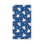 Blue And White Angel Pattern Print Baby Crib Sheet