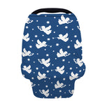 Blue And White Angel Pattern Print Baby Seat Cover