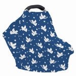 Blue And White Angel Pattern Print Baby Seat Cover
