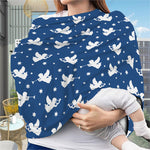 Blue And White Angel Pattern Print Baby Seat Cover