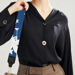 Blue And White Angel Pattern Print Bag Strap