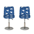 Blue And White Angel Pattern Print Bar Stool Covers