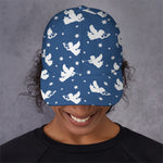 Blue And White Angel Pattern Print Baseball Cap