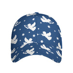 Blue And White Angel Pattern Print Baseball Cap