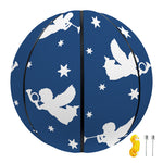 Blue And White Angel Pattern Print Basketball