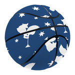 Blue And White Angel Pattern Print Basketball
